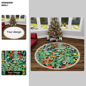 Tapis rond en peluche doux avec glands Tapis de salon antidérapant pour la décoration intérieure Tapis d'exercice et de prière - Product Image 2