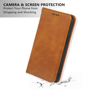 Elegante bolso de cuero, billetera magnética, funda para teléfono móvil para <span class=keywords><strong>iPhone</strong></span> 13 14 Plus 15 16 Pro Max, funda abatible, tarjetero - Product Image 5