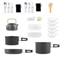 Aluminium Camping Randonnée Sac à dos Cuisine Casseroles et Poêles Pliantes Mess Kit Outdoor Picnic Kitchen Cookware Camping Set