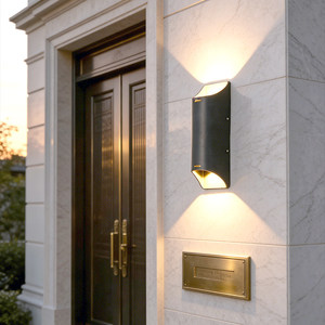 Lámpara de Pared Exterior Impermeable, Moderna y Minimalista, de Doble Cabezal, 3000K, para Villa, Patio, Balcón, Jardín - Product Image 2