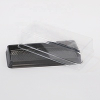 Boîte à gâteau rectangulaire en plastique recyclable de qualité alimentaire pour sushis, pâtisseries et desserts, fabriquée par le fabricant