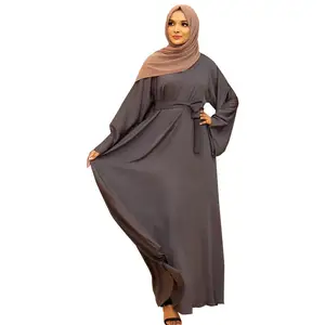 Dubai abito musulmano turco abbigliamento islamico moda modesta abito Hijab donna musulmana due pezzi Abaya uomo adulti 2023 tinta unita