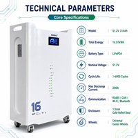 Batería Solar Inteligente para Exteriores, 16KWh, 51.2V, 314Ah, con WIFI, 8000 Ciclos, Libre de Mantenimiento