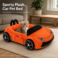 Lit pour animaux de compagnie en forme de voiture de sport, en peluche douce, lavable, tapis de couchage pour chat et chien, lit d'intérieur pour animaux de compagnie