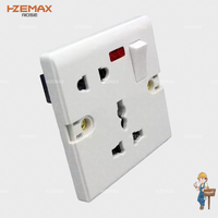 Luz indicadora de enchufe de pared de 5 orificios de color sólido al por mayor, interruptor cerrado de baquelita, fácil instalación, multifunción, voltaje máximo de 250V