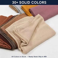 Écharpe longue en modal en gros pour femmes musulmanes, hijab 180x80cm, couleur unie, ourlet large, en stock, sur mesure, OEM ODM 1125