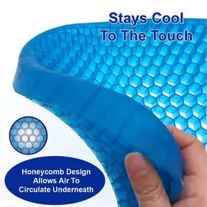 Car Seat Silicon Cushion High Quality Office Cooling Gel Silicone Honeycomb Car Seat Cushion With Out Cover Removable Cooling Gel Car Seat Cushion