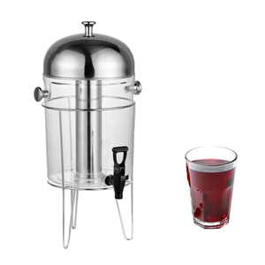 Distributeur de boissons en acier inoxydable de haute qualité de 8 litres pour thé glacé, jus de citron, et organiseur de canettes de soda avec poussoir pour la restauration, les buffets et les restaurants - Product Image 1
