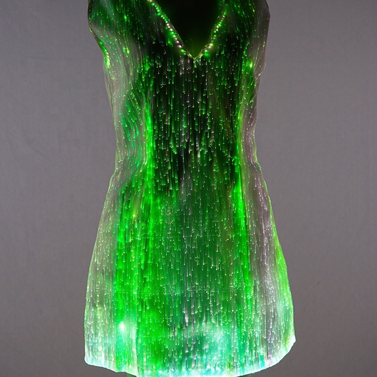 Led Fiber Optic Lights Casual Plus Size Women's Wedding Dresses Luminous Bridesmaid Sexy Dresses