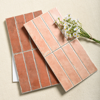 Décoration murale rustique vintage pour salle de bain et cuisine, carreaux de céramique rustiques vintage mats faits à la main 50x200mm pour hôtels et magasins