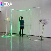 Arche de mariage personnalisée lisse et unique, support métallique pour toile de fond et éclairage, idéal pour la décoration