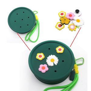 Silicone Cosmetic Bag with Holes and Openings, Portable <b>Lipstick</b> Organizer DIY Decorative Removable Coin Purse - Product Image 1