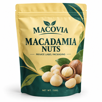 Sachet d'emballage personnalisé imprimé, pochette verticale refermable avec fermeture éclair pour noix de macadamia, snacks, marque privée, vente en gros