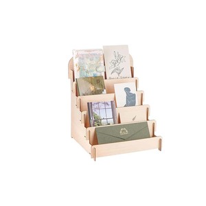 5-storey Wooden Greeting Card Display <strong>Rack</strong> Sticker Storage <strong>Rack</strong>, Magazine Storage Classification, <strong>Record</strong> Storage - Product Image 2
