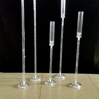 Porte-bougie en acrylique transparent, centre de table de mariage, porte-bougie à longue tige pour décoration de fête à domicile, banquet