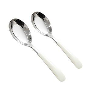 Cuillère <span class=keywords><strong>à</strong></span> dîner en acier inoxydable pour la cuisine domestique, finition miroir, manche crème de luxe, couverts sûrs pour les aliments, approvisionnement en gros - Product Image 5