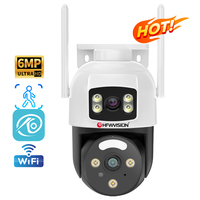 HFW HD 6MP double objectif Ptz caméra CMOS Wifi CCTV caméra de sécurité sans fil étanche 3.6mm objectif caméra de Surveillance et réseau Ip
