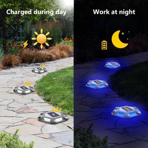 ไฟสวน LED พลังงานแสงอาทิตย์ IP65 สำหรับฝังดิน ไฟส่องพื้นกลางแจ้งสำหรับวิลล่า ไฟตกแต่งบันได ไฟสนามหญ้า ไฟกันน้ำสำหรับขั้นบันได - Product Image 4