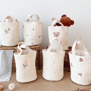 Organizador de Cuna para Recién Nacidos con Logotipo Personalizado, Bolsas de Almacenamiento Bordadas, Bolsas para Biberones y Pañales, Bolsa de Algodón para Pañales, Bolsa Tipo Cubo para Recién Nacidos - Product Image 1