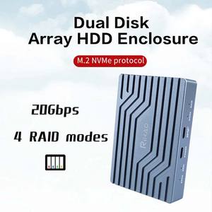 ITGZ <span class=keywords><strong>Thunderbolt</strong></span> <span class=keywords><strong>3</strong></span> Dual Disk JHL7440 Boîtier de disque dur NVMe <span class=keywords><strong>SSD</strong></span> à semi-conducteurs pour ordinateur portable <span class=keywords><strong>externe</strong></span> USB4 avec ventilateur Garantie 1 an - Product Image 2