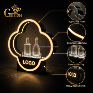 แท่นโชว์ขวดแชมเปญวิสกี้รูปทรงเมฆ LED แบบชาร์จไฟได้ สำหรับบาร์ คลับ ดิสโก้ เลานจ์ บริการโต๊ะวีไอพี งานปาร์ตี้ - Product Image 3