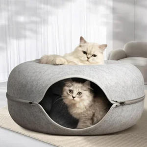 <span class=keywords><strong>Cama</strong></span> para Mascotas en Forma de Donut, <span class=keywords><strong>Precio</strong></span> Directo de Fábrica, <span class=keywords><strong>Cama</strong></span> Túnel Pequeña para Gatos, Cueva de Fieltro para Gatos, <span class=keywords><strong>Nido</strong></span> para Mascotas, Apta para Todas las Estaciones - Product Image 3