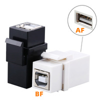 Conector USB 2.0 Keystone de Montaje en Panel Tipo B a Tipo A Hembra, Fácil Gestión de Cables para Cámaras y Computadoras Portátiles