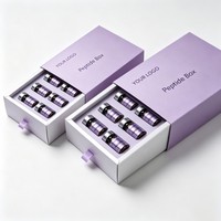 Boîte d'emballage personnalisée pour peptides avec logo, boîtes cadeaux étanches en carton avec hologramme doré, boîte à tiroir pour flacons de 2 ml, 3 ml, 10 ml