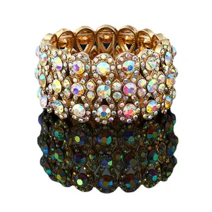 2312 hot selling hand jewelry an and fashion classic luxury full of crystal elastic handmade 8-figure bracelet