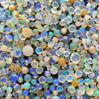 Opale éthiopienne Welo forme ronde cabochon de pierres précieuses unies bague de bijoux multi-feu fabrication de bijoux merveilleuse qualité naturelle