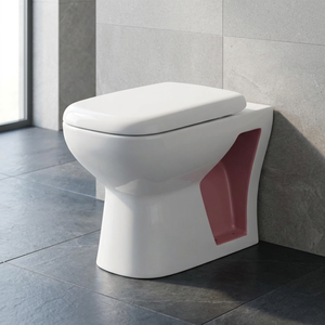 Cuvette de toilettes de luxe rétro imprimée bicolore en céramique EWC, WC européen bleu carré avec siège design - Product Image 4