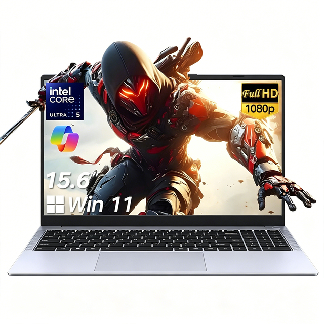 Elite 15.6inch Ai Laptop Intel Ultra 5 115U LDRR5 8GB 16GB Expandable 1TB PD Windows 11 Computer AI Powered Office Laptop