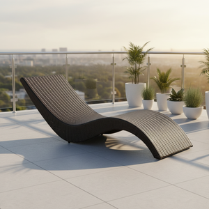 Chaise longue de jardin pliable minimaliste pour l'extérieur, durable et écologique, pour la piscine, l'hôtel, avec coussins - Product Image 1