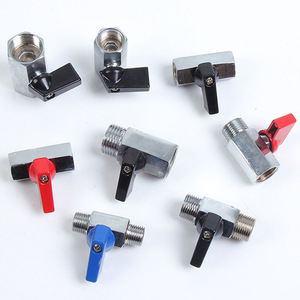 Mini Válvula de Bola de Latón de 1/2'' NPT Hembra x Macho con Cierre 1/4 BSPT NPT - Product Image 1
