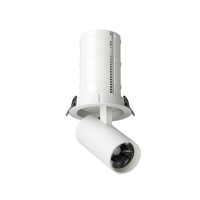 Spot LED COB Télescopique 220V à Angle de Faisceau Réglable 15/24/36/50D, Plafonnier Encastré pour Magasin Commercial