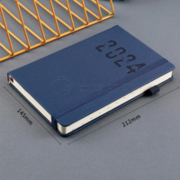 Luxe A5 imprimé planificateur Agenda 2024 planificateur agenda bloc-notes cadeau ensemble couverture rigide journal en cuir Pu cahier en gros