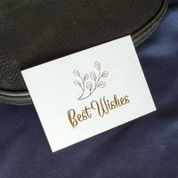 Kartu kertas ucapan bunga emas panas dekorasi kotak hadiah terima kasih pernikahan Mini bisnis kecil hitam kreatif kustom