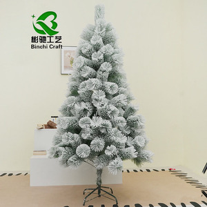Árbol <span class=keywords><strong>de</strong></span> <span class=keywords><strong>Navidad</strong></span> Artificial Pequeño <span class=keywords><strong>de</strong></span> PE Impermeable para Interiores, Marca Binchi, <span class=keywords><strong>con</strong></span> <span class=keywords><strong>Ramas</strong></span> Estilo Nieve, Piñas, Base Redonda <span class=keywords><strong>y</strong></span> Colores Personalizables - Product Image 1