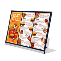 Afficheur de menu numérique WiFi en forme de L pour bureau, panneau d'affichage vidéo publicitaire pour boutique de desserts, boutique de boissons, restaurant