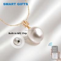 Nouveau collier pendentif en imitation perle NFC 13,56 MHz, cadeaux délicats NFC pour elle, cadeaux de Noël en imitation perle RFID