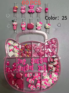 60 Stuks Rose Rood Paars Blauw Groen Zwart Bruin Kitty Hars Edelsteen Kawaii Plat Back Lange Nail Art Junk Telefoon Case Decoratie Bedels - Product Image 2