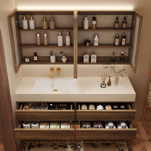 Armoire de toilette de style moderne en MDF de 72 pouces Ensemble de coiffeuse de salle de bain avec <span class=keywords><strong>lavabo</strong></span> mural <span class=keywords><strong>à</strong></span> <span class=keywords><strong>vendre</strong></span> - Product Image 5
