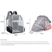 Sac de transport portable grande capacité en polyester respirant transparent à double bandoulière pour chats et chiens, utilisation toutes saisons, 7 kg