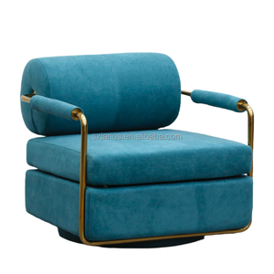 Sillón Giratorio Moderno de <span class=keywords><strong>Tela</strong></span>, el Más Vendido, <span class=keywords><strong>para</strong></span> Dormitorio, Apartamento, Cafetería, Hotel, Villa, con 3 Años de Garantía - Product Image 1