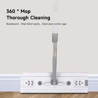 Serpillère plate à microfibres mains libres avec double seau rotatif à 360 degrés et roues pour le nettoyage des sols domestiques