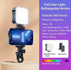 Portable Phone Fill <b>Light</b> for Live Streaming & Photography - Compact Handheld RGB LED Lamp with <b>Clip</b> - Product Image 3