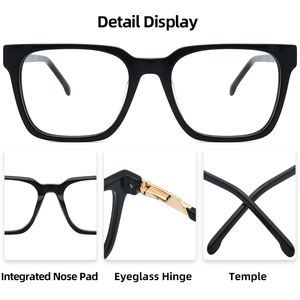 Monturas de Gafas al por Mayor, Monturas de Gafas de Acetato con Diseño Cuadrado Retro para Hombre, Logotipo Personalizado, Monturas de Gafas Ópticas - Product Image 3