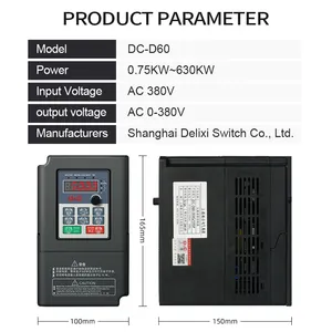 Shanghai Delixi Laagspanning Drie Fase 5.5kw 7.5kw 11kw 380V Vfd/Vsd Ac Frequentie Omvormer Drive