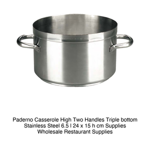 หม้อตุ๋นสแตนเลสแบบลึก Ø 24 ซม. สูง 15 ซม. ความจุ 6.5 ลิตร ฐานสามชั้น ยี่ห้อ Paderno - Product Image 2