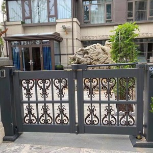 Double <b>Slide</b> Aluminium Outdoor Folding Gate Automatic Swing Open Security Electric Decorative Features for Gym Apartments Hotels - Product Image 1